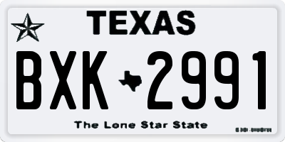 TX license plate BXK2991