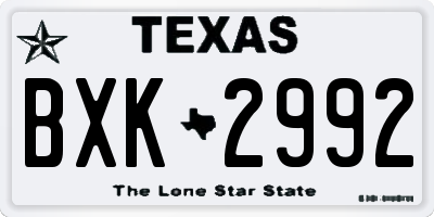 TX license plate BXK2992