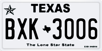 TX license plate BXK3006