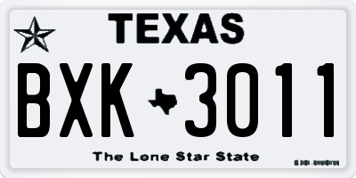 TX license plate BXK3011