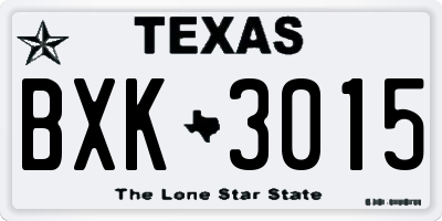 TX license plate BXK3015