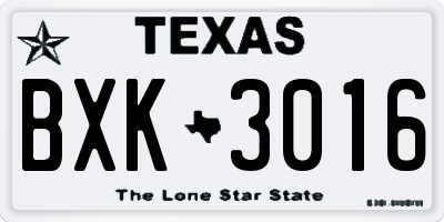 TX license plate BXK3016