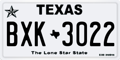 TX license plate BXK3022