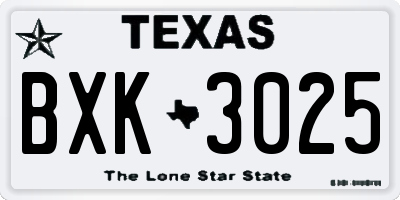TX license plate BXK3025