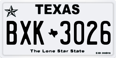 TX license plate BXK3026