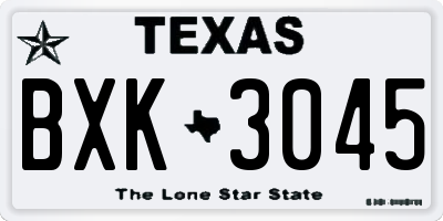 TX license plate BXK3045