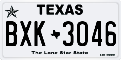 TX license plate BXK3046