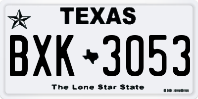 TX license plate BXK3053