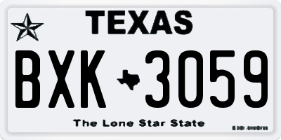 TX license plate BXK3059