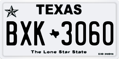 TX license plate BXK3060