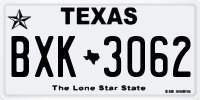 TX license plate BXK3062
