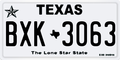 TX license plate BXK3063