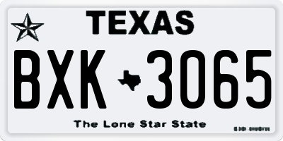 TX license plate BXK3065