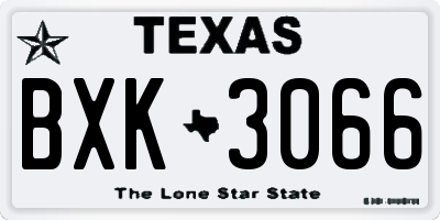 TX license plate BXK3066