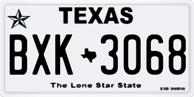 TX license plate BXK3068