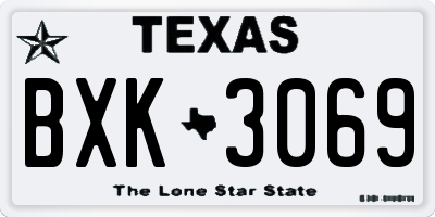 TX license plate BXK3069