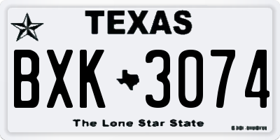 TX license plate BXK3074
