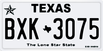 TX license plate BXK3075