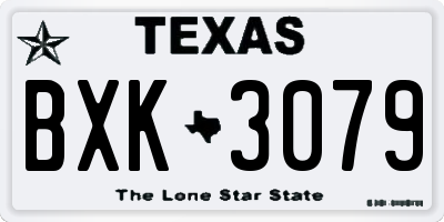 TX license plate BXK3079