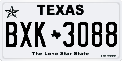 TX license plate BXK3088