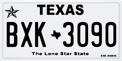 TX license plate BXK3090