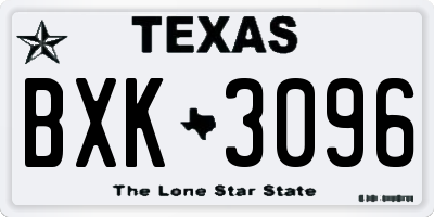 TX license plate BXK3096