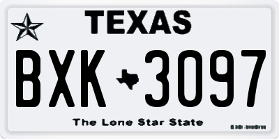 TX license plate BXK3097