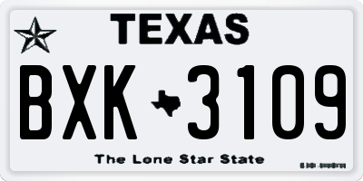 TX license plate BXK3109