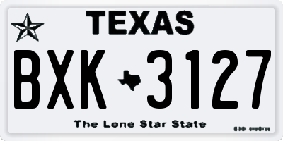 TX license plate BXK3127