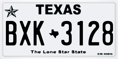 TX license plate BXK3128