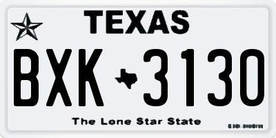 TX license plate BXK3130