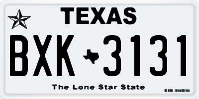 TX license plate BXK3131