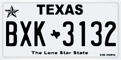 TX license plate BXK3132