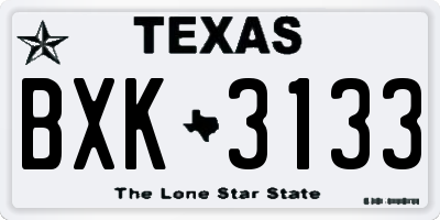 TX license plate BXK3133