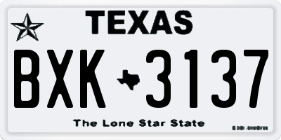 TX license plate BXK3137
