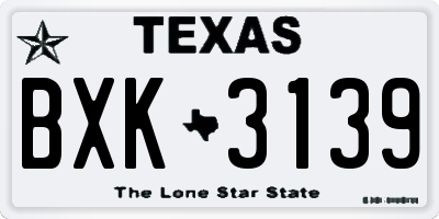 TX license plate BXK3139