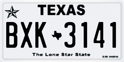 TX license plate BXK3141