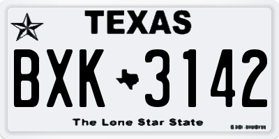 TX license plate BXK3142