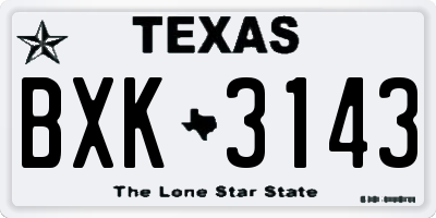 TX license plate BXK3143