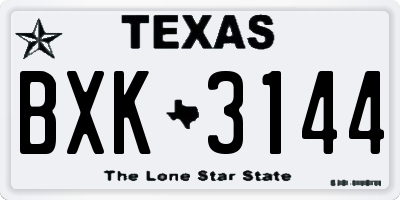 TX license plate BXK3144