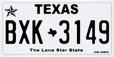 TX license plate BXK3149