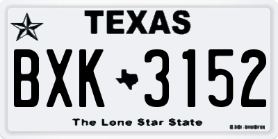 TX license plate BXK3152