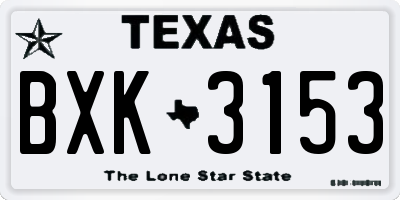 TX license plate BXK3153