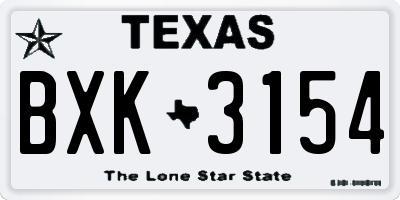 TX license plate BXK3154