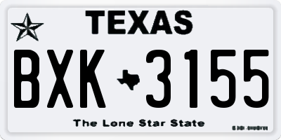 TX license plate BXK3155