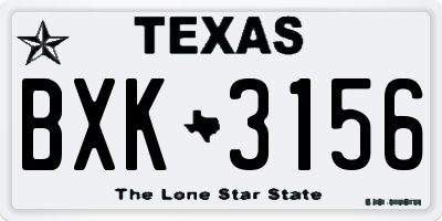TX license plate BXK3156