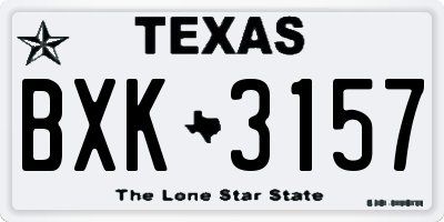 TX license plate BXK3157