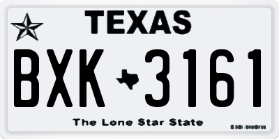 TX license plate BXK3161