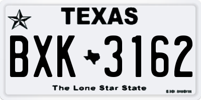 TX license plate BXK3162