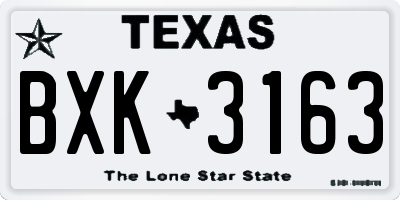 TX license plate BXK3163
